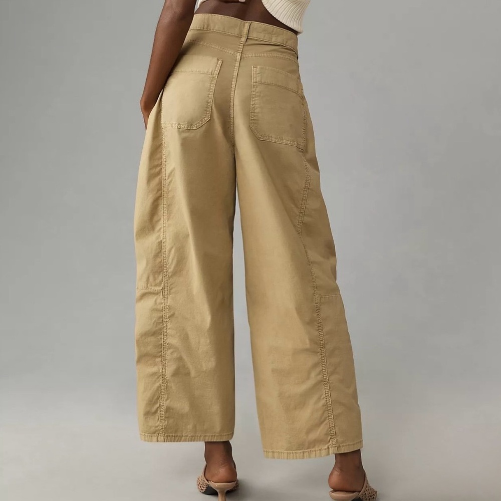 Pilcro‎ Kenna Mid Rise Heritage Barrel Pants Size 25P Anthropologie Wide Leg Tan - Picture 13 of 13